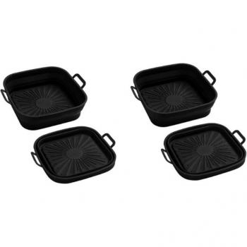 Dispositivo de Freír al Aire Plegable 17.5 cm, Paquete de Dos en Negro