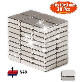Strong Fridge Magnet Bundle – 30 High-Power Neodymium Rings & Squares