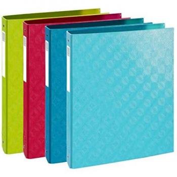 CARPETA DE 2 ANILLAS 25MM MIXTAS LIDERPAPEL FOLIO CARTON FORRADO PAPER COAT COMPRESOR PLASTICO ROJA