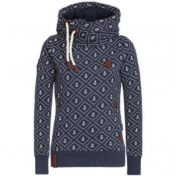 Naketano Damen‑Hood „Indigo‑Melange Brain‑Storm“, Größe Medium