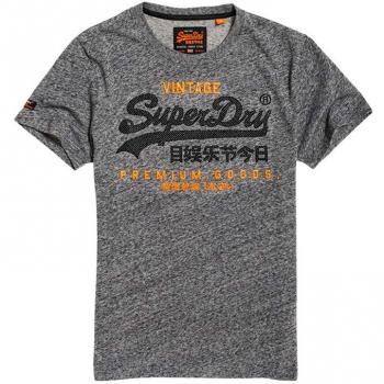 Superdry Herren Pullunder Premium Goods Duo Tee, Grau, Small