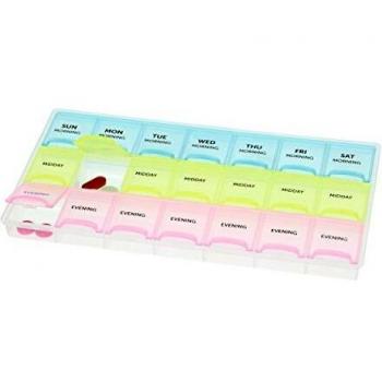 Assorted Seven Day Pill Manager with Time of Day Sections