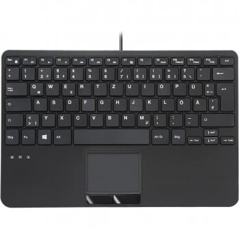 Perixx PERIBOARD-525 DE B, Scherentasten-Tastatur mit Touchpad, Kabelgebunden, Schwarz