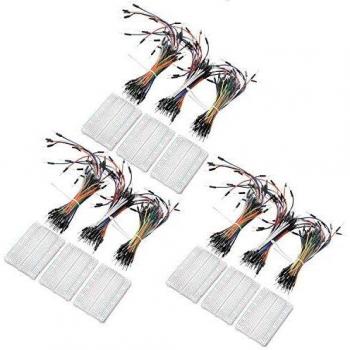 AZDelivery 3‑Pack Breadboard Set – 65 M2M Jumper Wires, 3 Mini Breadboards (400‑Pin), Arduino & Raspberry Pi Kompatibel