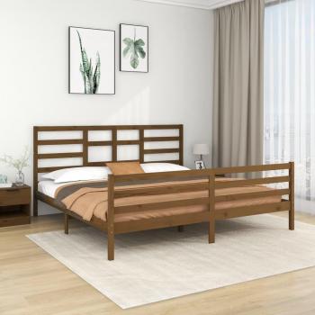 Estructura de cama maciza de pino de color marrón miel, vidaXL, tamaño 200x200 cm