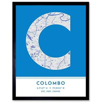 Blue Colombo Letter Map Decor