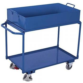 Chariot double plateau Tafelwagen 250 kg, 1000×600 mm, 2 niveaux Opvangbak 120 L