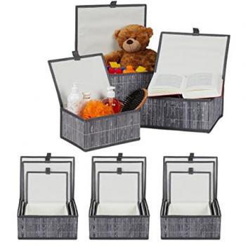 Grey Bamboo Storage Basket Set