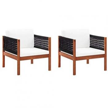 Chaises de jardin vidaXL 2 pcs en bois d'acacia massif