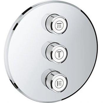 Grohe Grohtherm SmartControl 3-fach Unterputzventil, Wandrosette rund, Farbe: Chrom