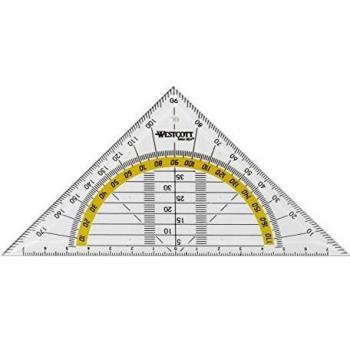 Westcott Geodreieck 14 cm transparent