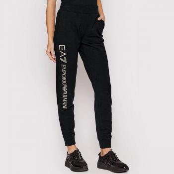 Pantalón elástico brillante EA7 para mujer color negro