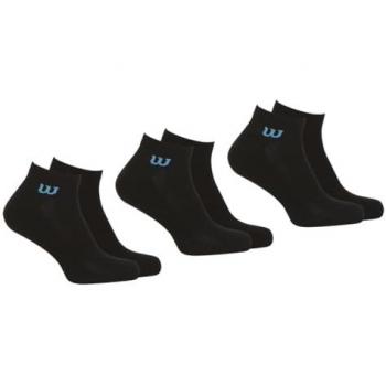 Lot Wilson : Trois paires de chaussettes basses homme, couleur noire, coton