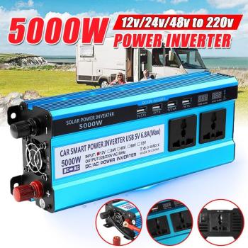 4000W Solar Power Inverter 12V/24V/48V to 220V with Dual LED Display and 4 USB Ports