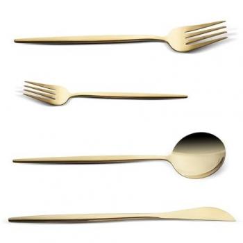 Karaca Bella Gold Besteck-Set, 24 Teile für 6 Personen