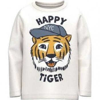 NAME IT Langarmshirt Nmmvictor Weiß Regular Fit