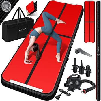 Tappetino da Tumbling AirTrack 6 m Nero-Rosso con borsa inclusa