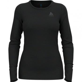 Camiseta térmica de mujer Odlo Natural Merino 200 Crew Neck manga larga negra mate