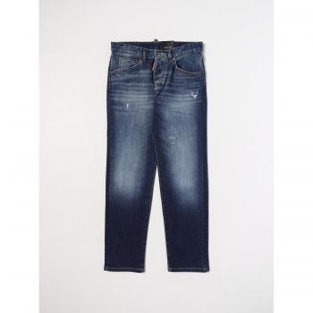 Youth Blue Zip-Button Denim 10Y DSquared2