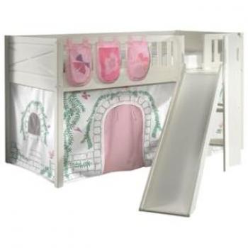 Spielbett SCOTT, 90 x 200 cm, mit Rolllattenrost, Rutsche und Textilset