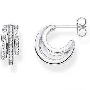 Pendientes de aro anillas de plata con circonitas Thomas Sabo