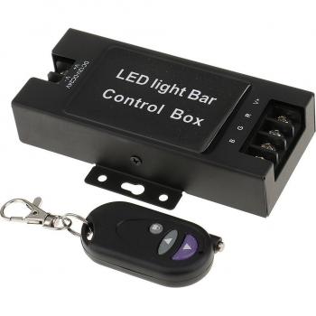 Kabelloses 12‑24V LED-Strobelicht mit Regler und Fernbedienung – Schwarze Version