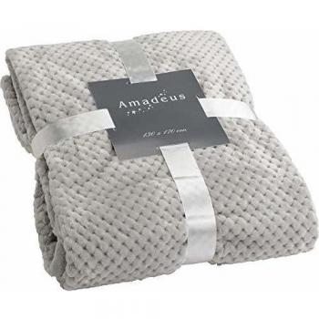Plaid Doux Damier 130 x 170 cm Gris