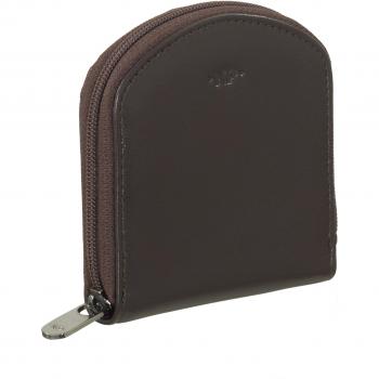 Cartera de cuero Nappa marrón oscuro