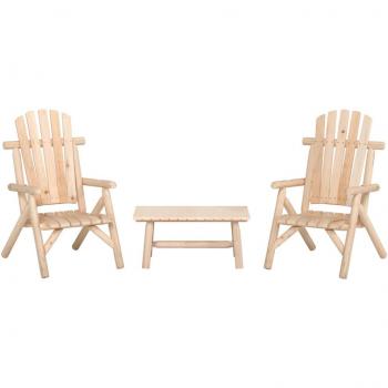 VidaXL 3 Piece Spruce Wood Lounge Set