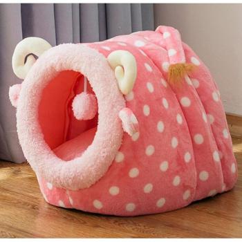 Warm Closed Villa Pet Bed for Dogs and Cats