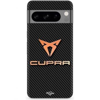 Black Silicone Carbon Case with Cupra Logo for Google Pixel 8a Pro