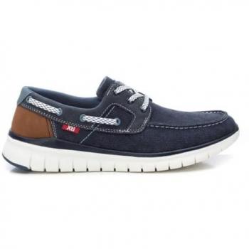 Xti Men's Navy Leather Loafers EU 44