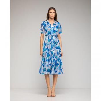 Estilo Niza Midi con Manga Corta y Floral