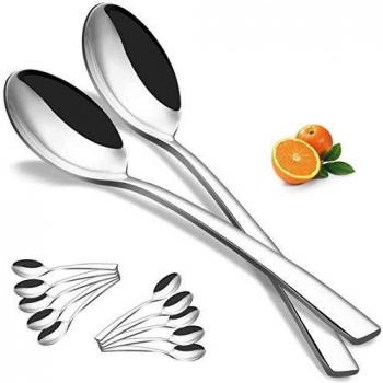 Elegant Life Large Stainless Steel Dessert Spoons Set of 12