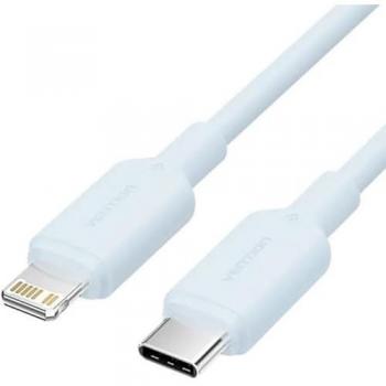 Vención LAKSH Cable USB‑C Lightning 2 m, 27 W, 480 Mbps – Acero Inoxidable Azul