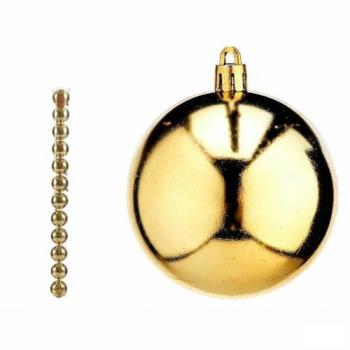 Bolas Decorativas de Navidad Doradas Ø 7 cm (12 Unidades)
