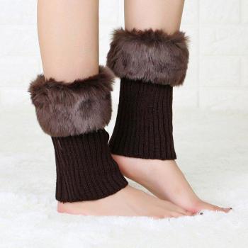 Kälteschutz Manschetten für Stiefel, Damenmodell mit Kunstfellbesatz