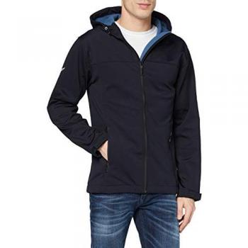 TRIGEMA Herren Softshelljacke, Klassische Kapuzenjacke, Blau (Navy), Größe M