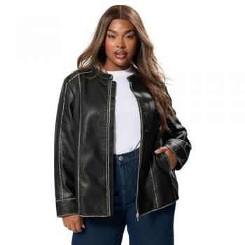 Yours Curve Black Bikerjacke