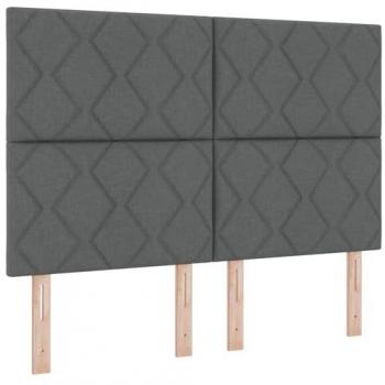 Letto Molle e Tesselato Grigio Scuro 140x200 cm