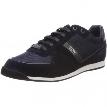 BOSS Men's Glaze Lowp Suede Sneakers Size 6 Dark Blue