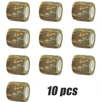 10 Piece Desert Camouflage Elastic Wrap Bandage with Self Adhesive