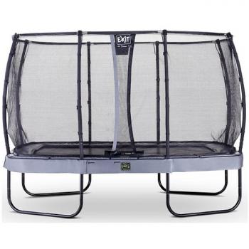 EXIT Elegant Premium Outdoor-Trampolin 214 x 366 cm – Rechteckig, grau, mit Schutznetz
