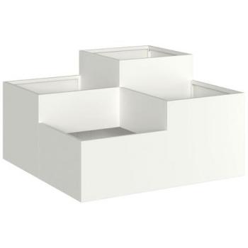 Jardinière 100 × 100 × 48 cm acier blanc (Vidaxl)