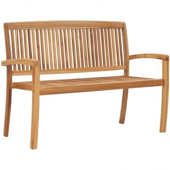 VidaXL 2-Seater Stacking Garden Bench 128.5 cm Solid Teak Wood