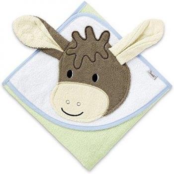 Emmi Sterntaler Badegewand für Babys – 80 x 80 cm, weiß/grün, ab 0 Monaten