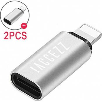 ACCEZZ USB-C Female to Lightning Male Adapter for iPhone 12, 11, X, XS, XR, 8, 7 Plus, Mini