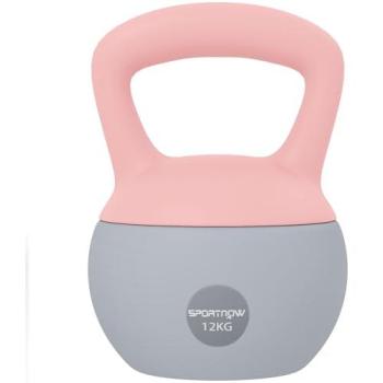 Pesa Rusa Soft 12 kg Sportnow – Kettlebell rosa palo y gris para culturismo