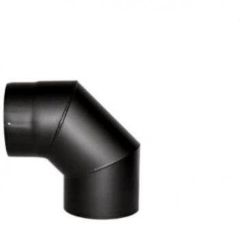 Justus Rauchrohrbogen für Kaminofen, Schwarz, 90° Grad