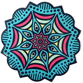 Mandala Ceramic Set – 2 sous‑verres de 11 cm avec liége